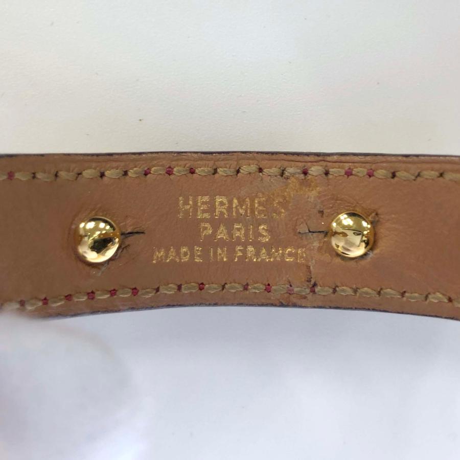 HERMES シェーヌダンクル バングル レザー レッド GP ゴールド HERMES シェーヌダンクル バングル レザー レッド GP ゴールド