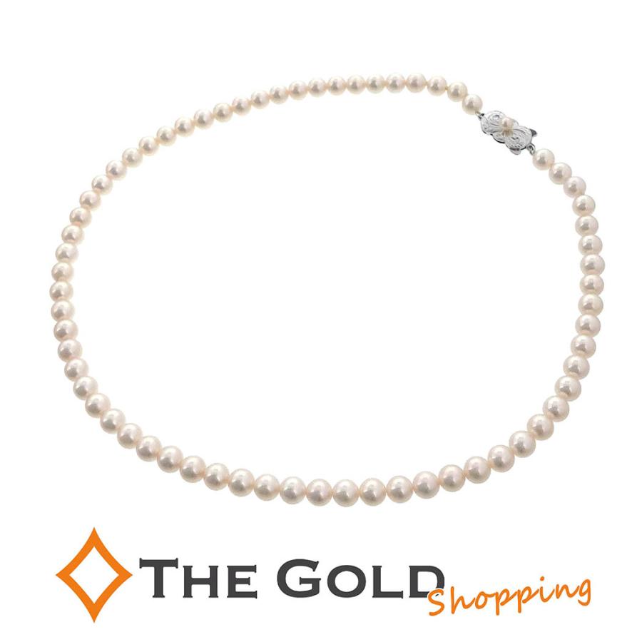 MIKIMOTO パールネックレス 43cm 6.0-6.5mm SIL ホワイト シルバー金具  