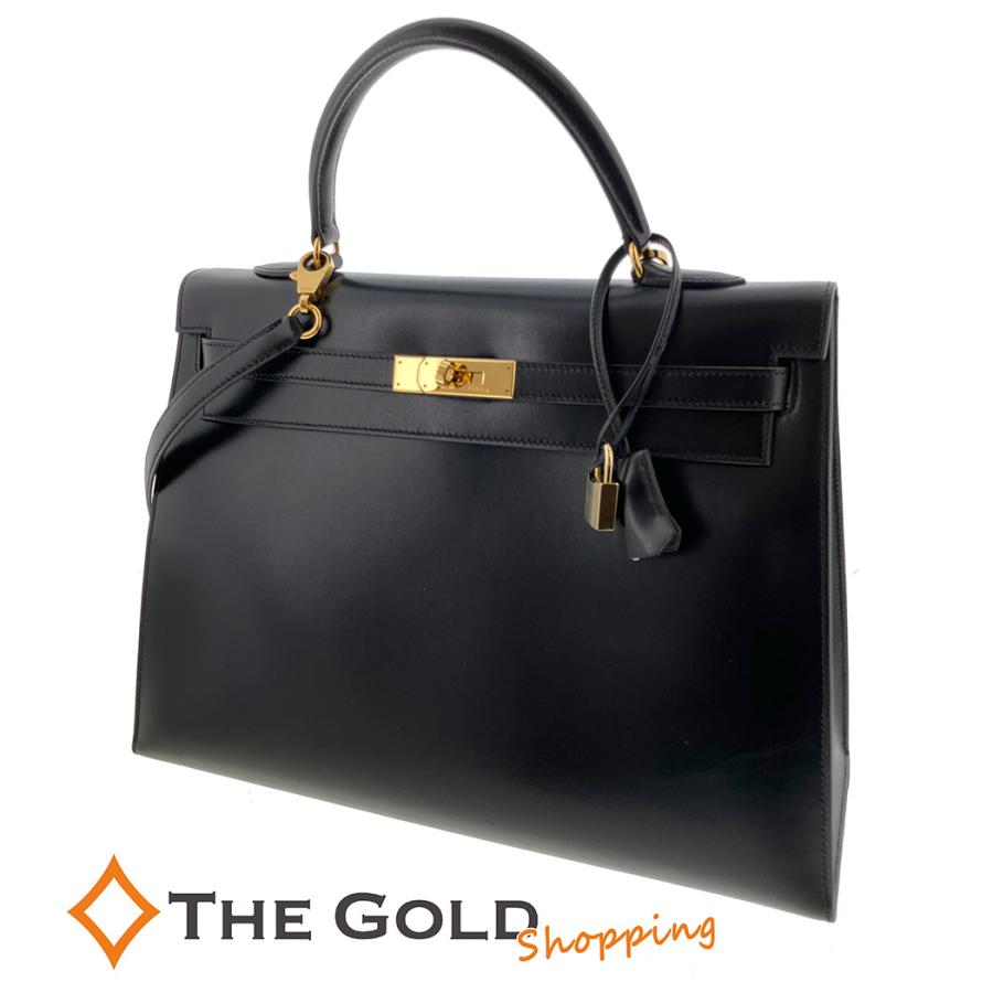 HERMES エルメス ケリー35 ボックスカーフ ブラック HERMES(エルメス)/ケリー35（外縫い）/ボックスカーフ×ブラックの買取