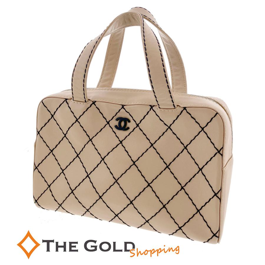 シャネル☆ボストンバッグ☆ワイルドステッチ☆バッグ☆ベージュ☆ギャランティカード CHANEL（シャネル） ワイルドステッチ ミニボストンバッグ A14692