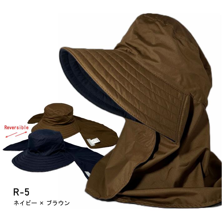 2つの柄が楽しめる。【チェック】【無地】リバーシブルフード　帽子 レディース 農作業 ガーデニング UVカット 日よけ帽子 紫外線 夏 春 おしゃれ |  | 13