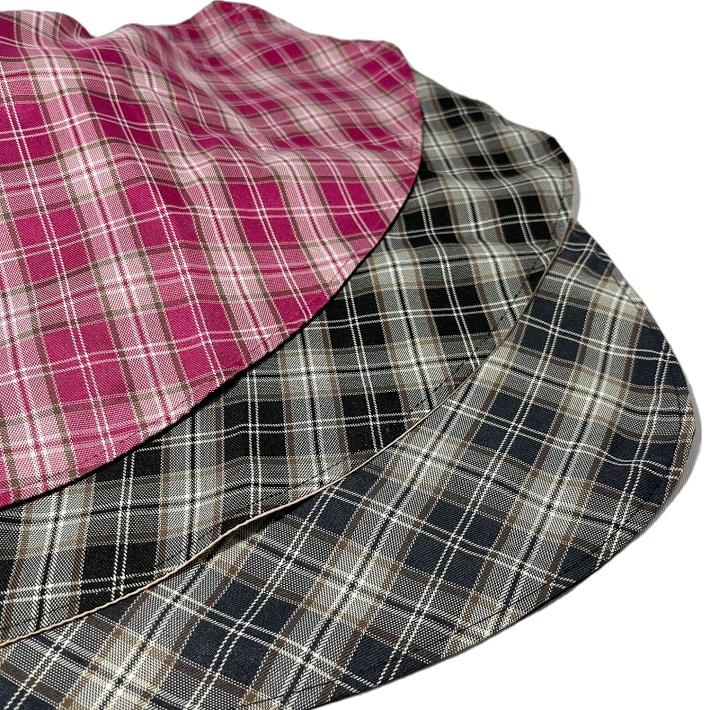2つの柄が楽しめる。【チェック】【無地】リバーシブルフード　帽子 レディース 農作業 ガーデニング UVカット 日よけ帽子 紫外線 夏 春 おしゃれ |  | 07