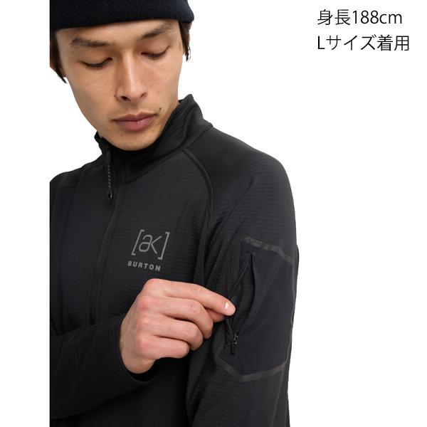 Burton [ak] フリースミッドレイヤー ブラック ハーフジップ BURTON（バートン） メンズ スノーボード ミッドレイヤー Men's Burton