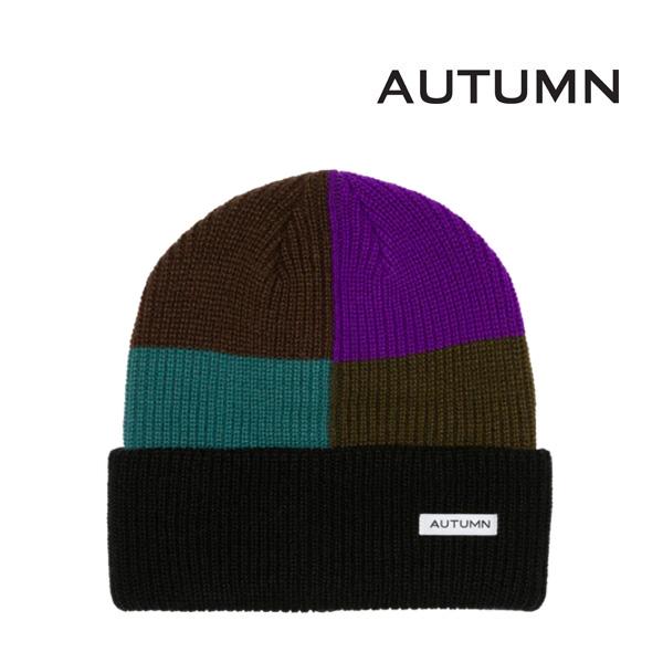AUTUMN ビーニー 　AUTUMN HEADWEAR PATCHWORK BEANIE （BLACK） オータム スノー スノーボード | 