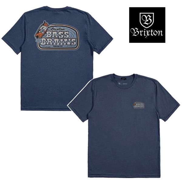 BRIXTON（ブリクストン） Tシャツ 半袖 ネイビー メンズ BASS BRAINS 