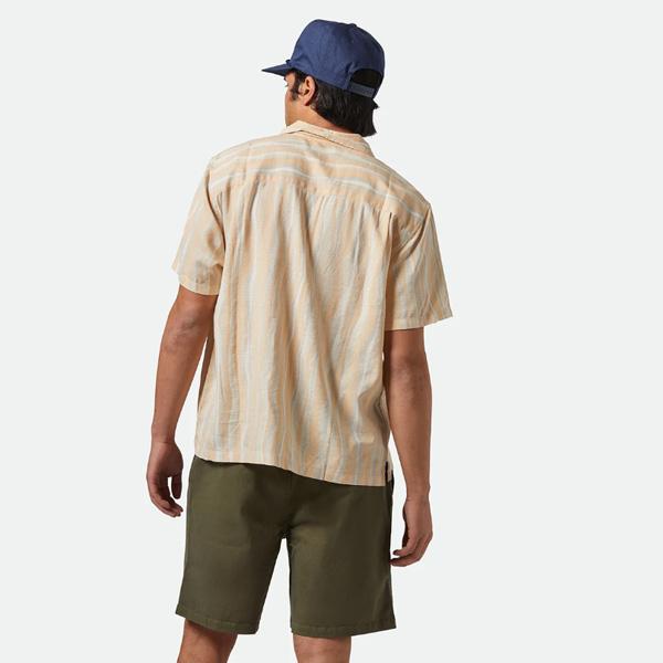 BRIXTON（ブリクストン） シャツ 半袖 メンズ オレンジ系 CRU SLUB S/S