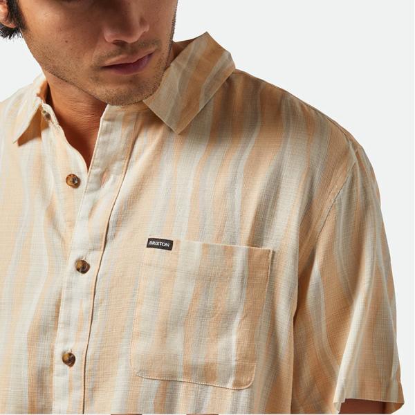 BRIXTON（ブリクストン） シャツ 半袖 メンズ オレンジ系 CRU SLUB S/S