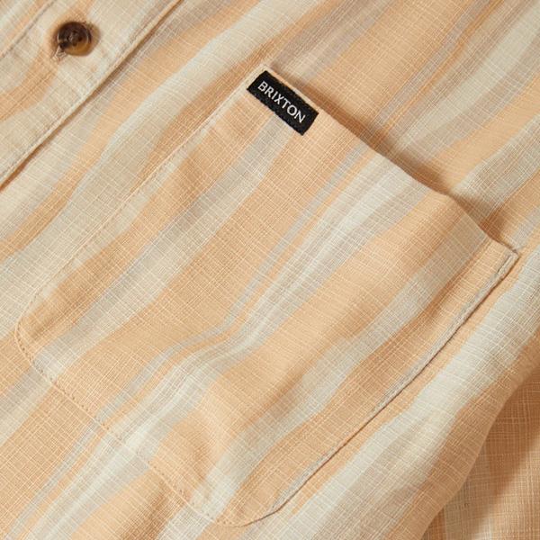 BRIXTON（ブリクストン） シャツ 半袖 メンズ オレンジ系 CRU SLUB S/S