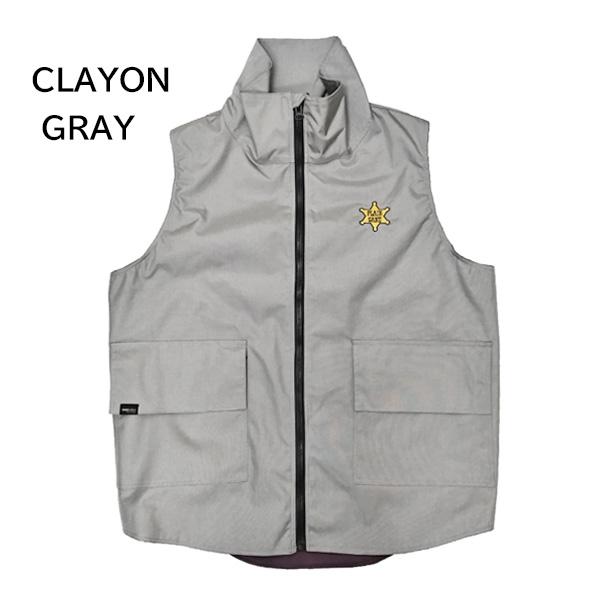 PLAINSANE SHERIFF VEST （BLACK CLAYON GRAY) スノーボード