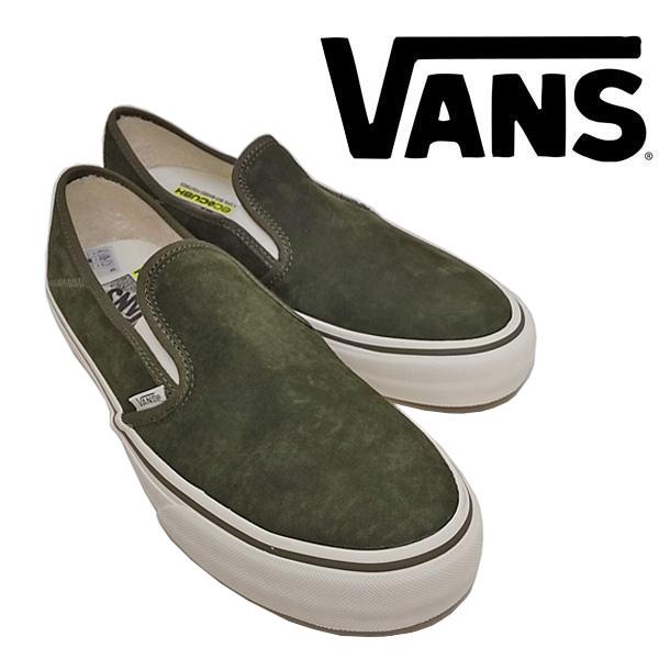 VANS スエード スリッポン オリーブ 26.5cm