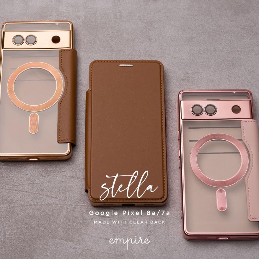 エンパイア 背面クリア Google Pixel 9 8a 7a ケース 手帳型 かわいい