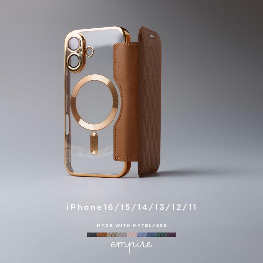 背面クリア Magsafe対応 iPhone17 16 16e ケース 手帳型 かわいい クリア 15 ケース 14 ケース iPhone13 ケース iPhone12 ケース iPhone11 pro アイフォン | エンパイア | 01