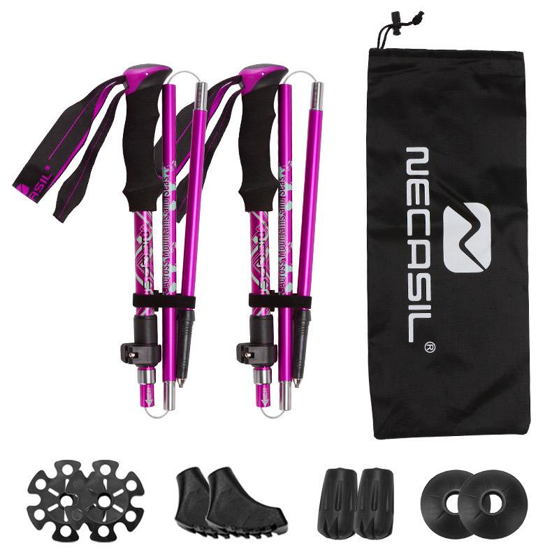 トレッキングポール 折りたたみ 2本 セット 登山 ストック 杖 コンパクト トレッキング 超軽量 ウォーキング 衝撃吸収 収納袋付き | ブランド登録なし | 09
