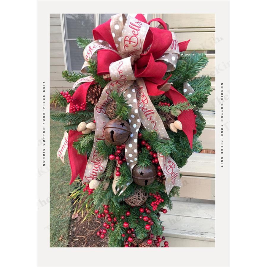 クリスマスリースクリスマススワッグ大きいオーナメントナチュラルリースドア玄関庭園部屋壁飾りガーランド松かさ華やかおしゃれ新年飾り50cm