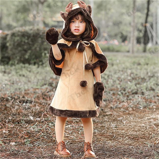 トナカイ コスプレ 子供 トナカイコス クリスマス衣装 鹿 ワンピース マント 帽子付き コスチューム 可愛い ゆったり パーティー イベント 文化祭 :xnertyy152:THE KIM 通販 ベビーマント クリスマス クローク ジャケット コート フード付き 女の子 男の子 コスチューム トナカイ 着ぐるみ 出産お祝い パーティ プレゼント コスプレ衣装 裏起毛 キッズ 秋冬 子供服 通園 通学 普段着 人気 聖夜 新年 変装 仮装 保温防寒 70〜100cm