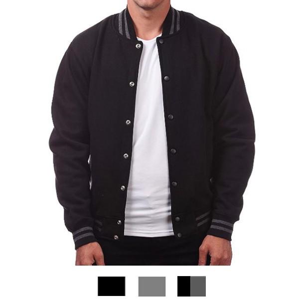 スウェット　スタジャン　ベースボールジャケット 使い勝手の良い無地ベースボールジャケット スウェット生地