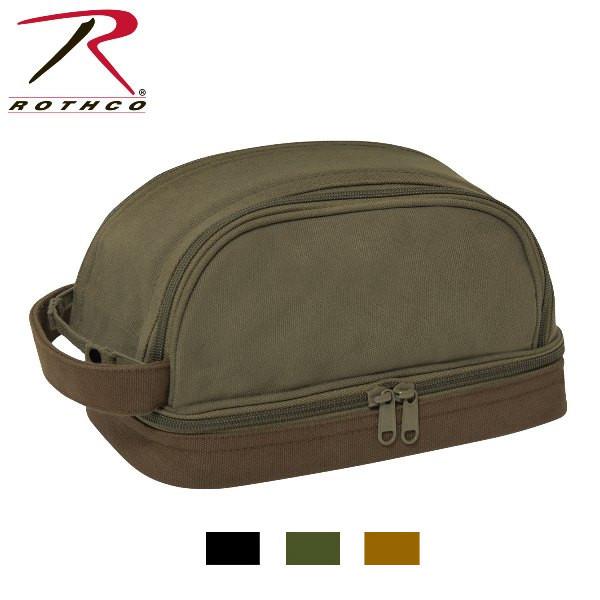 ロスコ デラックス トラベルキット【二層構造】 Rothco Deluxe Canvas Travel Kit 1854他（4色） | ROTHCO