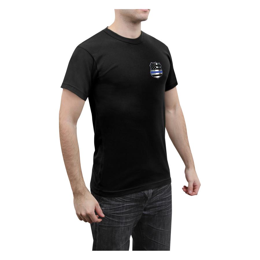 ロスコ シン ブルーライン シールド Tシャツ Rothco Thin Blue Line Shield T-Shirt(SALE)【サイズS〜3XL】 | ROTHCO | 01