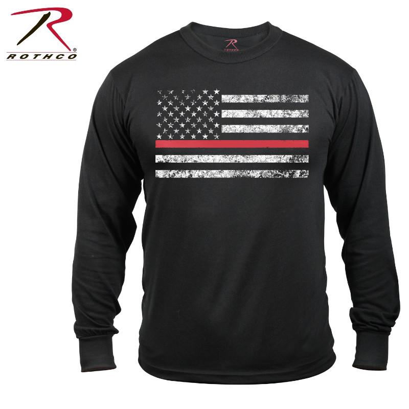 (Sale) ロスコ ロングスリーブ レッドライン Tシャツ Rothco LongSleeve Thin Red Line T-Shirt 3920 | ROTHCO