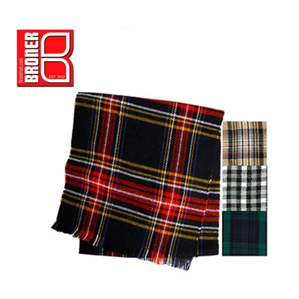 ブローナー チェック柄マフラー Broner Plaid Acrylic Mufflers 67-97(3色） | BRONER