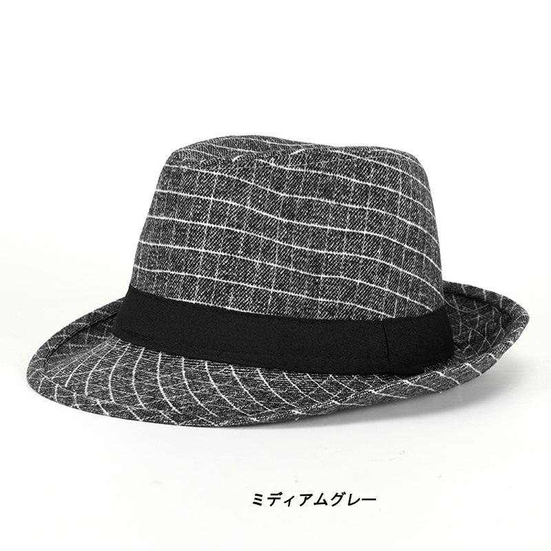 フェドーラ 中折れハット ソフト帽 格子柄 (4色)soft hat |  | 01