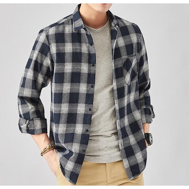 [美品]A.P.C. オンブレシャツ　チェック長袖ネルシャツ Lサイズ オンブレーチェック 長袖 シャツ ネルシャツ 【サイズ L〜4XL】 : the