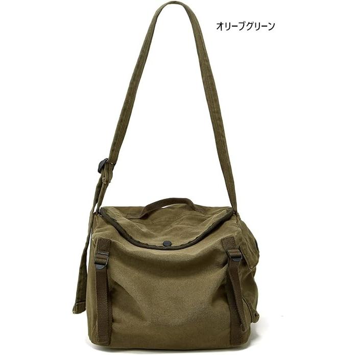 キャンバス ミリタリー ショルダーバッグ 帆布 スクエア―型 Canvas Bag【送料無料！】 |  | 01