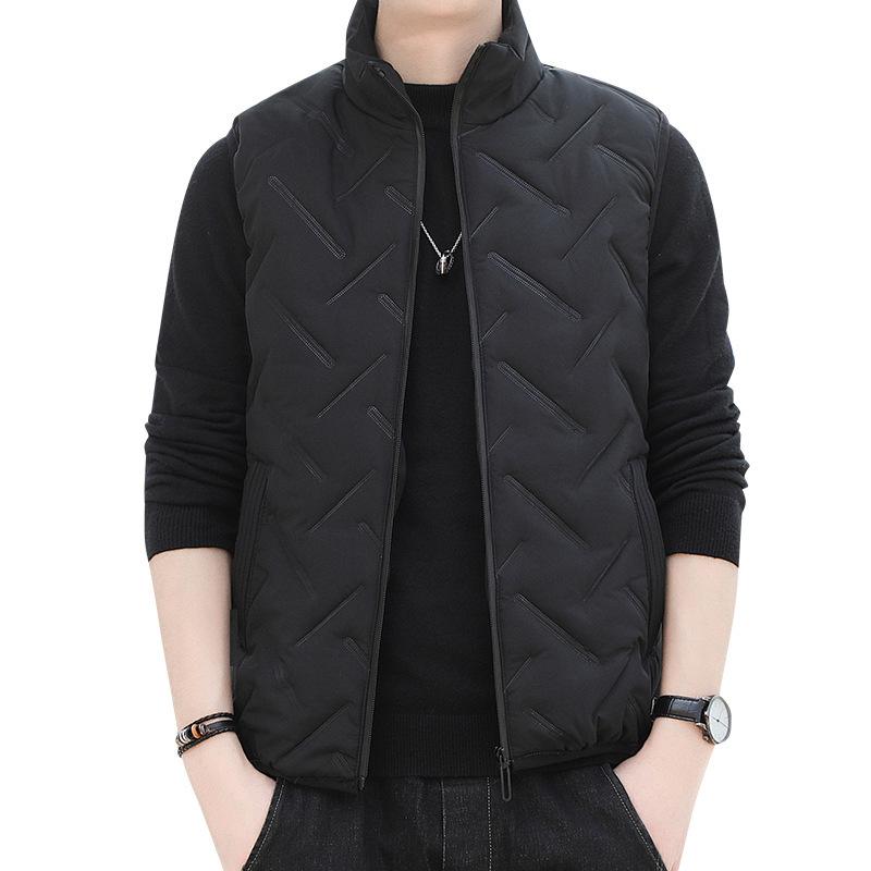 無地 ダウン ベスト 成形模様　Down Vest 中綿ベスト Size L〜3XL【送料無料】 |  | 04