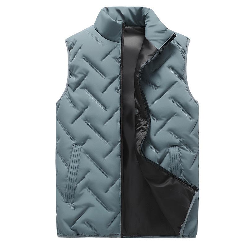 無地 ダウン ベスト 成形模様　Down Vest 中綿ベスト Size L〜3XL【送料無料】 |  | 03