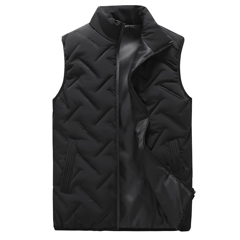 無地 ダウン ベスト 成形模様　Down Vest 中綿ベスト Size L〜3XL【送料無料】 |  | 01
