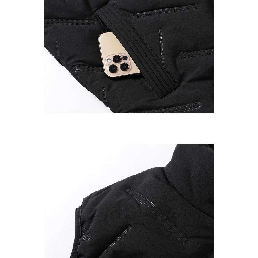 無地 ダウン ベスト 成形模様　Down Vest 中綿ベスト Size L〜3XL【送料無料】 |  | 08