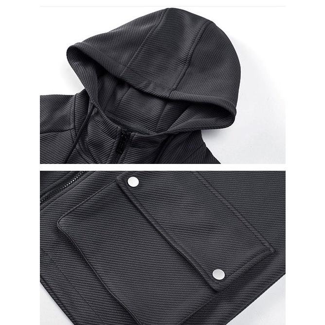 カジュアル ストレッチ フルジップ フードパーカー Hooded Sweat |  | 04