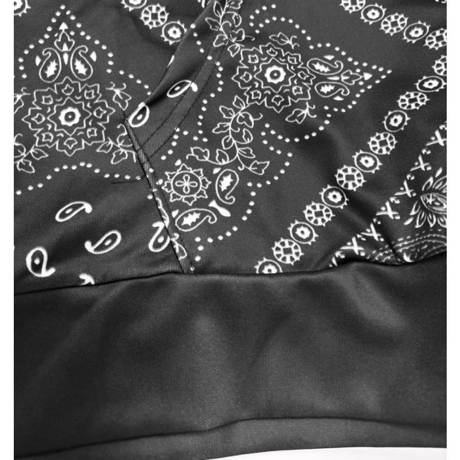 バンダナ柄 ペイズリ― ジャージ プルオーバー フード パーカー 【 サイズM〜4XL】 |  | 03