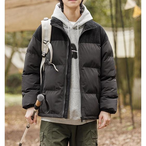 切り替え ダウン ジャケット ツートンカラー 中綿ブルゾン Down jacket Size L〜2XL |  | 09