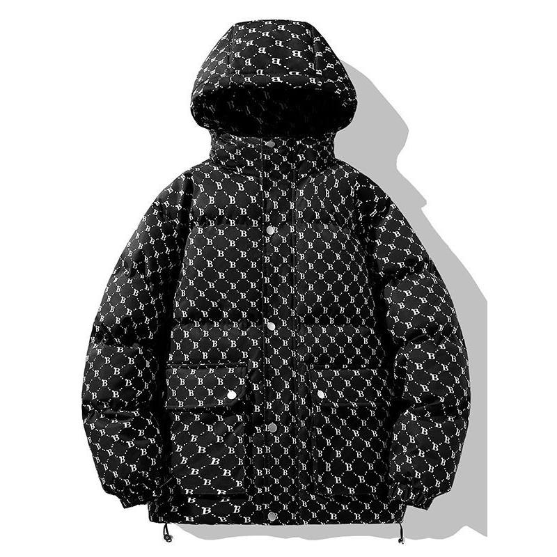 モノグラム柄 ダウン フード ジャケット 総柄 中綿ブルゾン monogram pattern Down jacket Size L〜3XL |  | 01