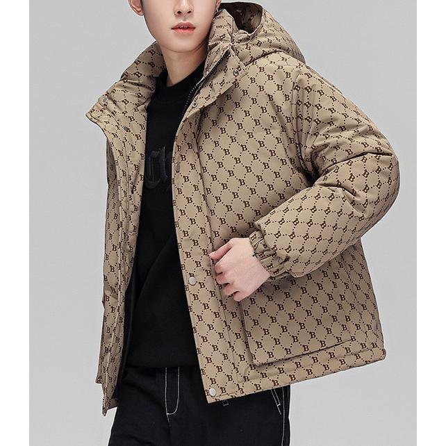 モノグラム柄 ダウン フード ジャケット 総柄 中綿ブルゾン monogram pattern Down jacket Size L〜3XL |  | 05