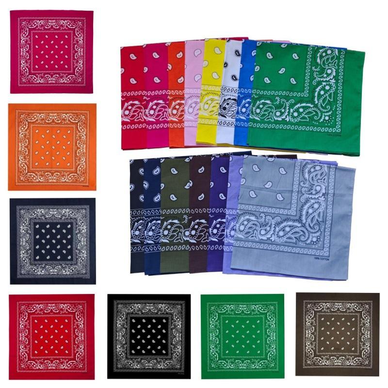 【送料無料】 ラージ サイズ バンダナ ペイズリー柄（大判）68×68センチ Trainmen Paisley Bandana Big 27 X 27 ジャンボバンダナ (15色）大きいバンダナ | 