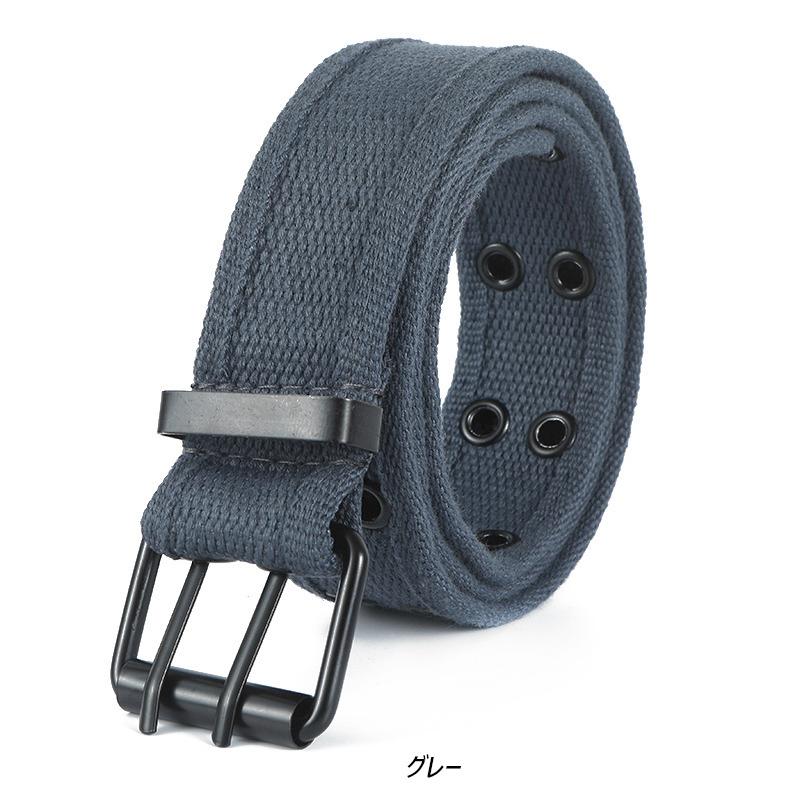キャンバス ダブルホール ベルト Double Prong Buckle Belt:（6色） |  | 05