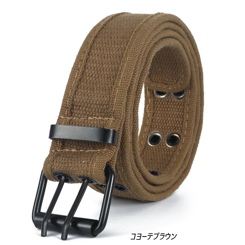 キャンバス ダブルホール ベルト Double Prong Buckle Belt:（6色） |  | 06