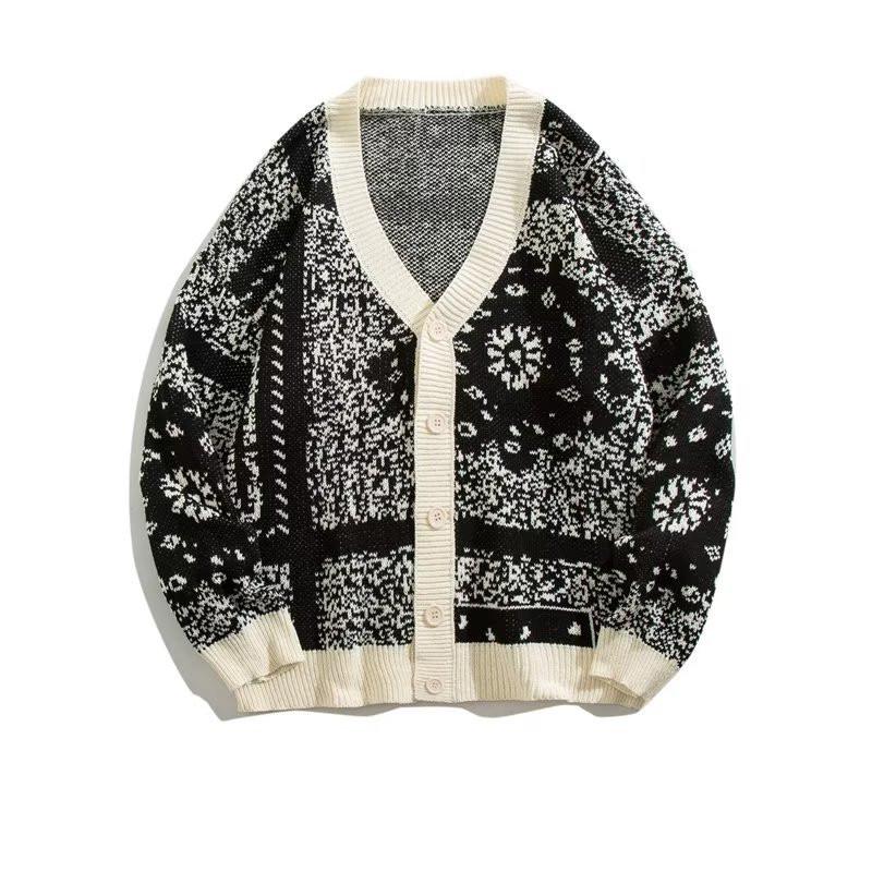 バンダナ柄 ニット カーディガン セーター ペイズリー Paisley bandana pattern cardigan |  | 01