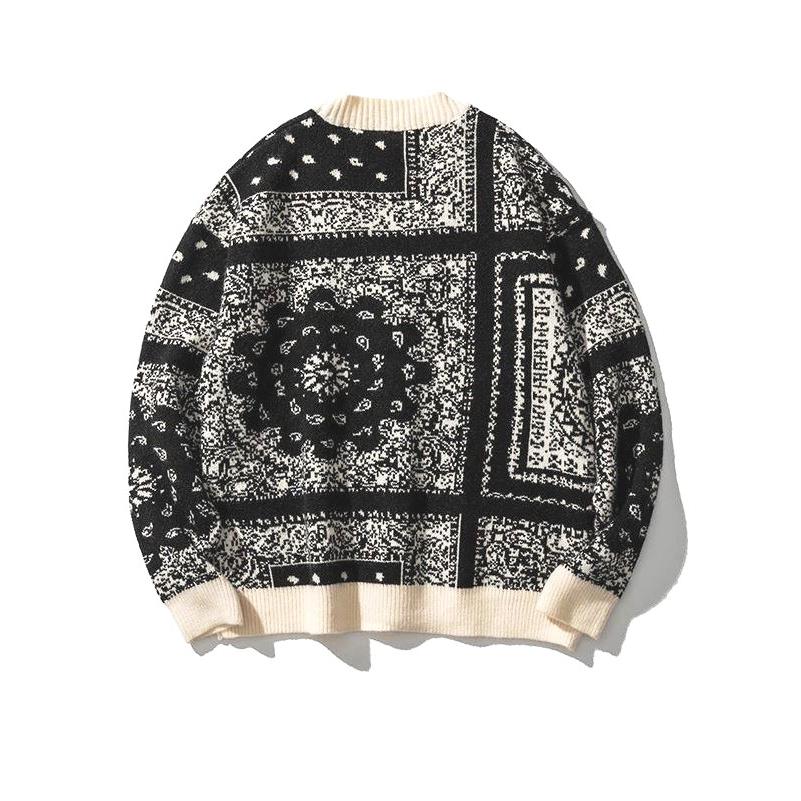 バンダナ柄 ニット カーディガン セーター ペイズリー Paisley bandana pattern cardigan |  | 02