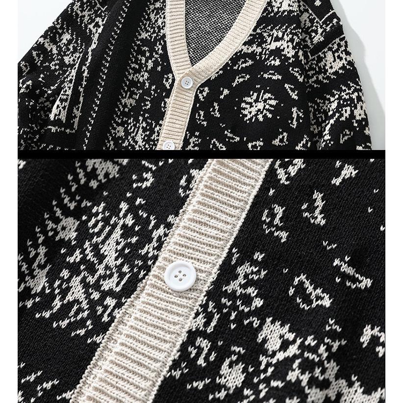 バンダナ柄 ニット カーディガン セーター ペイズリー Paisley bandana pattern cardigan |  | 04