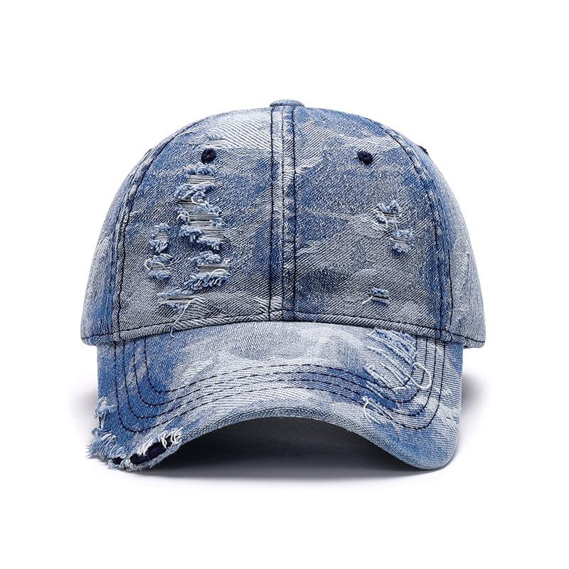 デニム ヴィンテージ ベースボール キャップ 迷彩風 ダメージ 加工 Denim Baseball Cap (3色） |  | 04