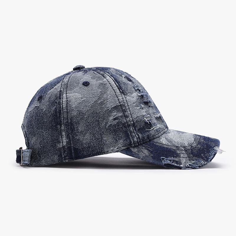 デニム ヴィンテージ ベースボール キャップ 迷彩風 ダメージ 加工 Denim Baseball Cap (3色） |  | 07