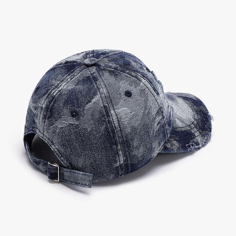 デニム ヴィンテージ ベースボール キャップ 迷彩風 ダメージ 加工 Denim Baseball Cap (3色） |  | 08