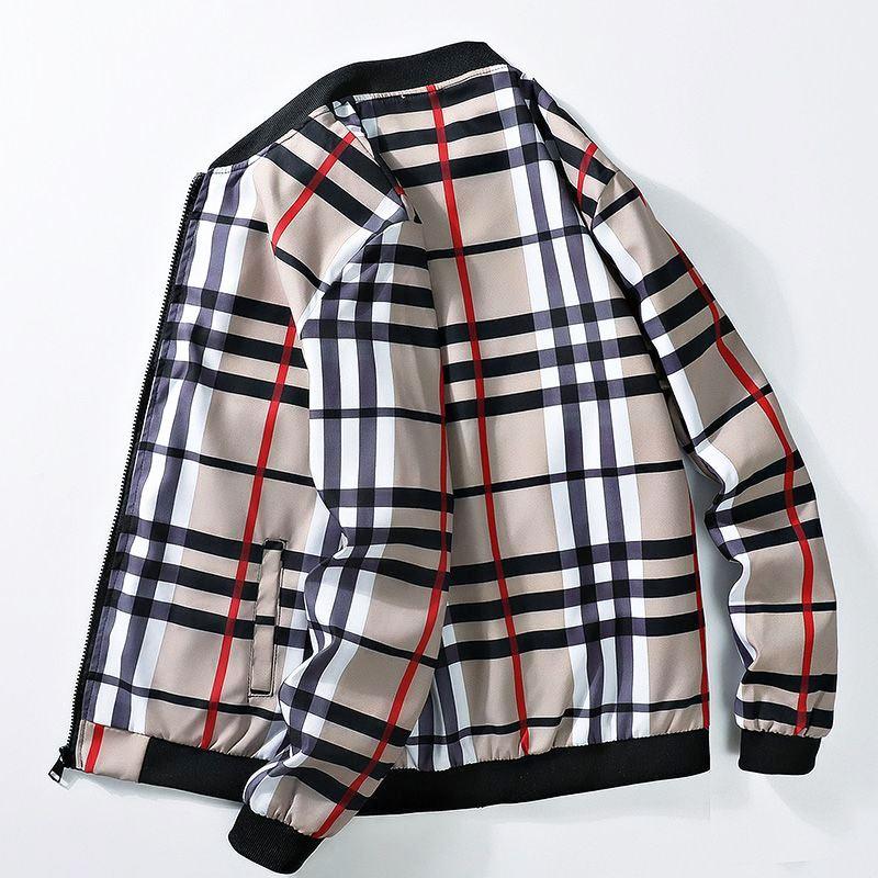 チェック柄 ナイロン ベースボール ジャケット ウインドブレーカー