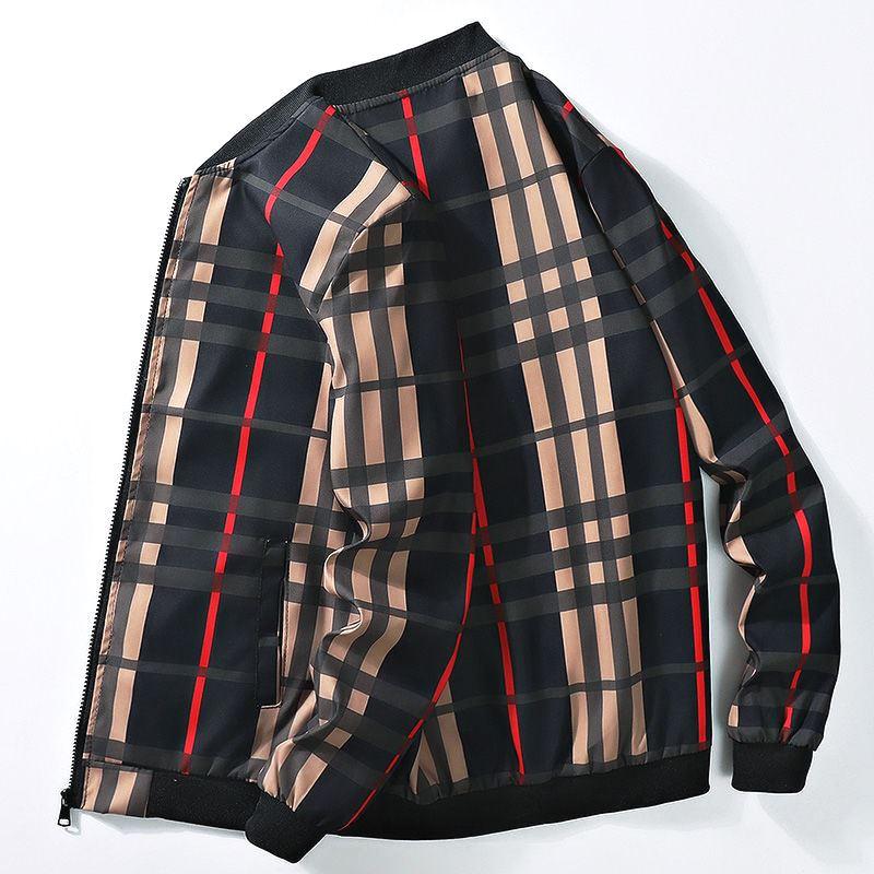 チェック柄 ナイロン ベースボール ジャケット ウインドブレーカー