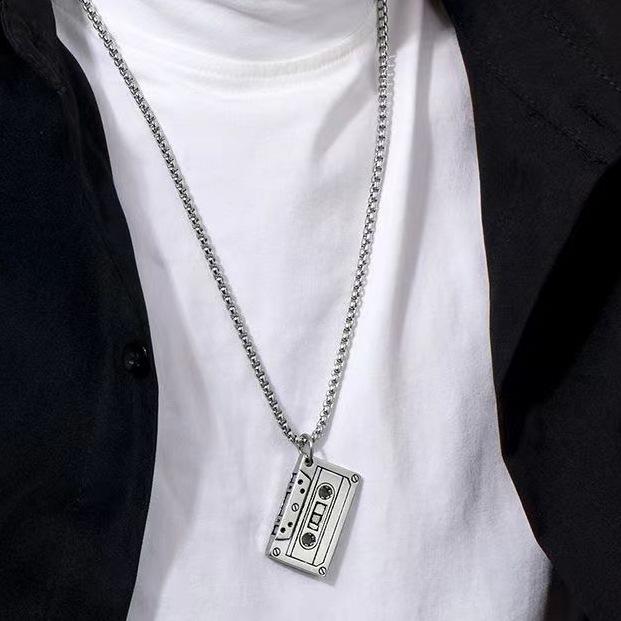 ネックレス シルバーカラー カセットテープ Necklace  Cassette Tape |  | 02