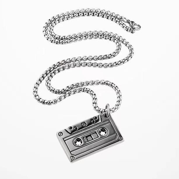 ネックレス シルバーカラー カセットテープ Necklace  Cassette Tape |  | 01