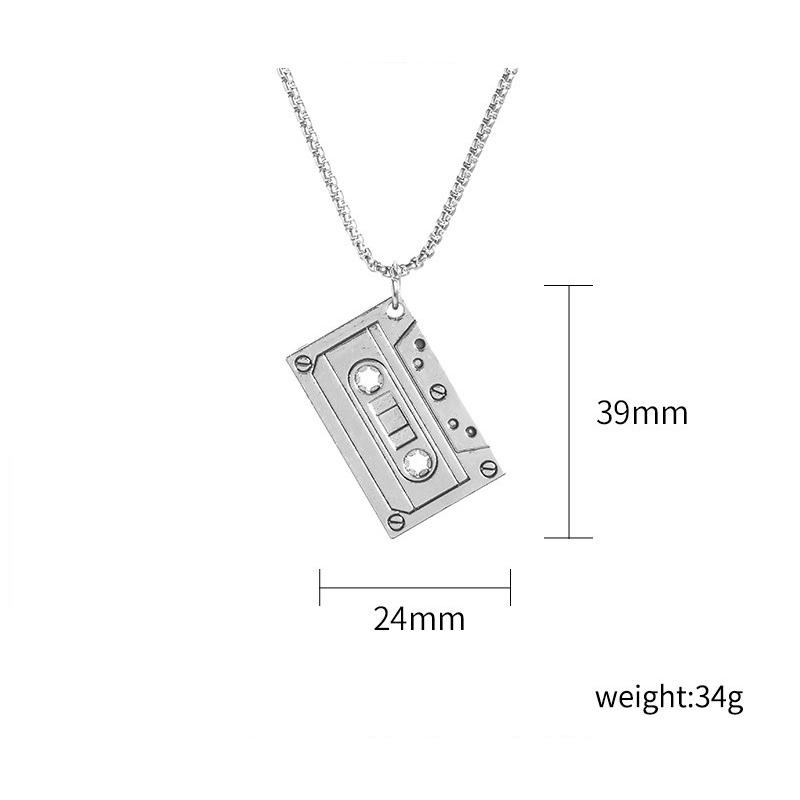 ネックレス シルバーカラー カセットテープ Necklace  Cassette Tape |  | 03